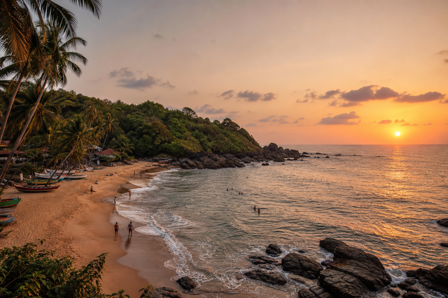 Three beach moods near Arpora